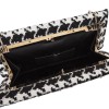DIOR set top 42FR and clutch in black and white houndstooth fabric
