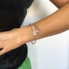 Bracelet MARGUERITE DE VALOIS "Trèfle" pâte de verre transparente
