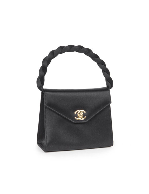 Sac CHANEL satin noir