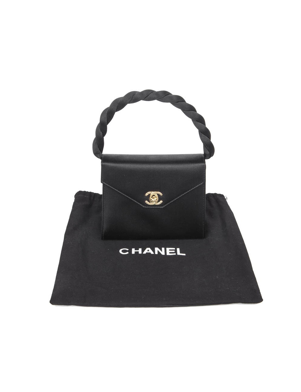 Sac CHANEL satin noir