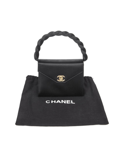 Sac CHANEL satin noir