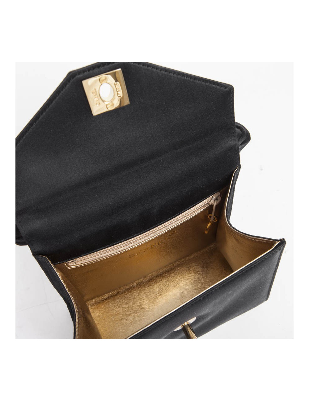 Sac CHANEL satin noir