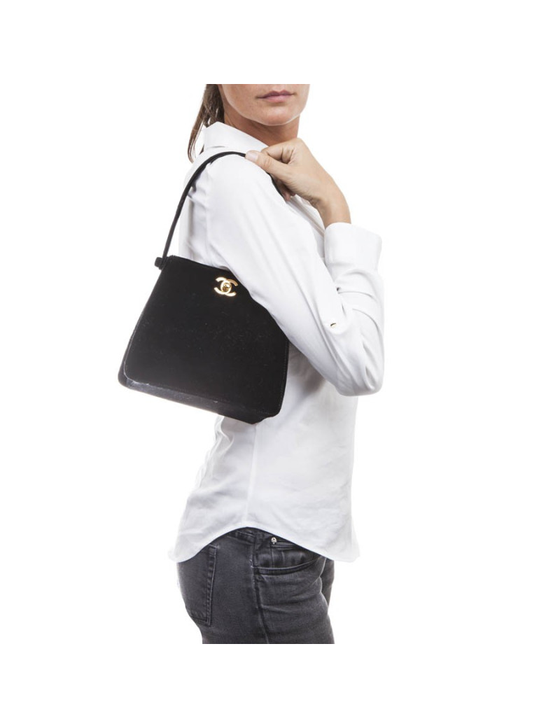 Sac CHANEL velours noir
