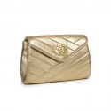 CHANEL vintage evening clutch in gold quilted leather