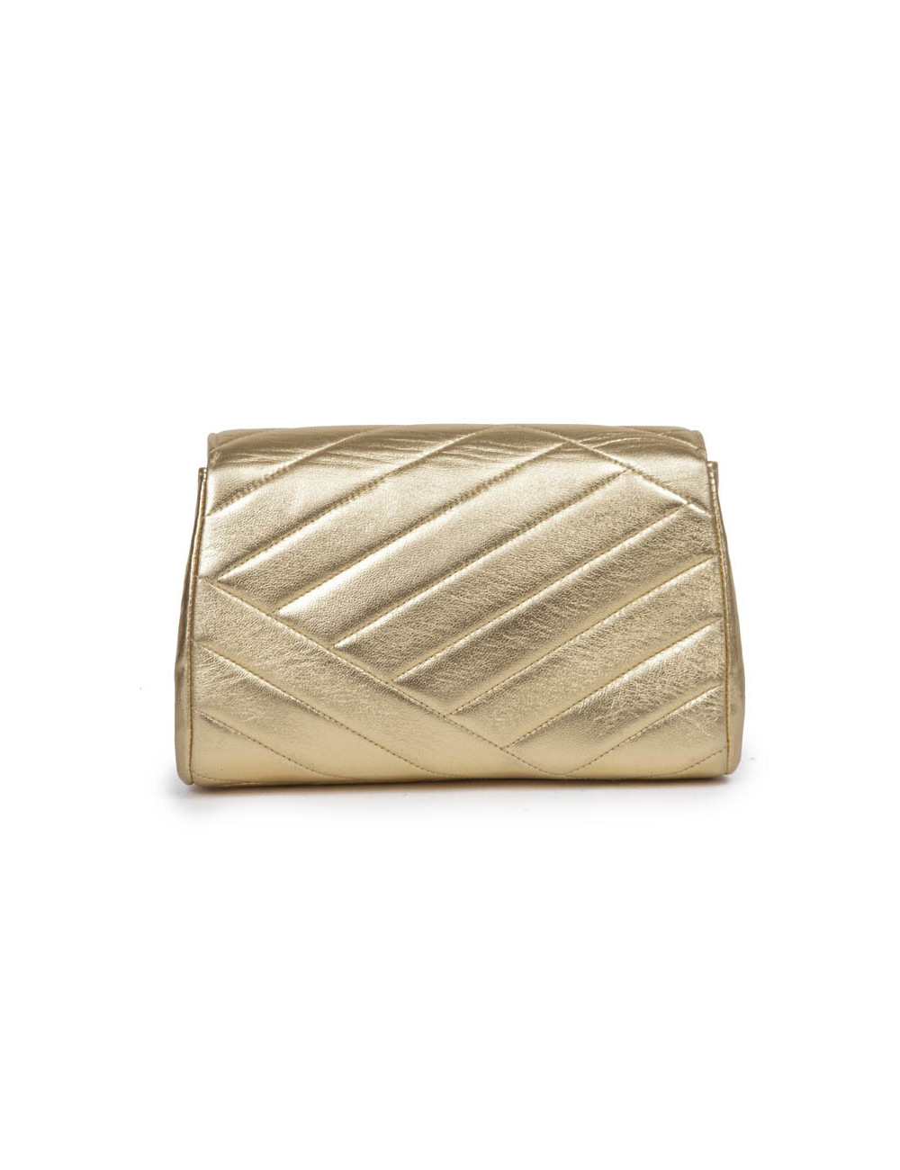 CHANEL vintage evening clutch in gold quilted leather