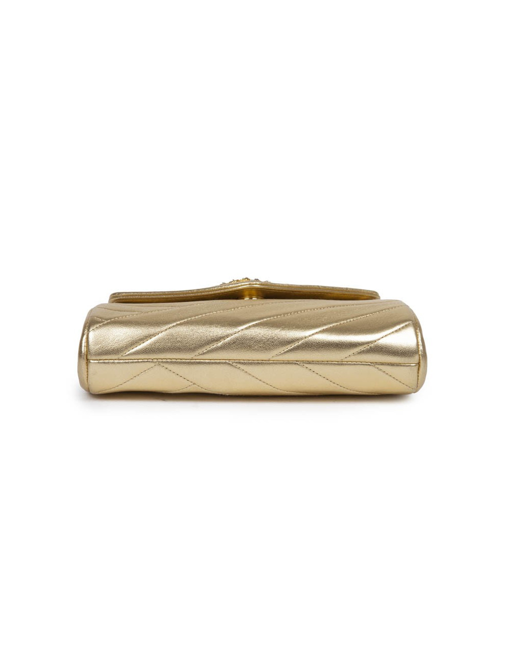 CHANEL vintage evening clutch in gold quilted leather