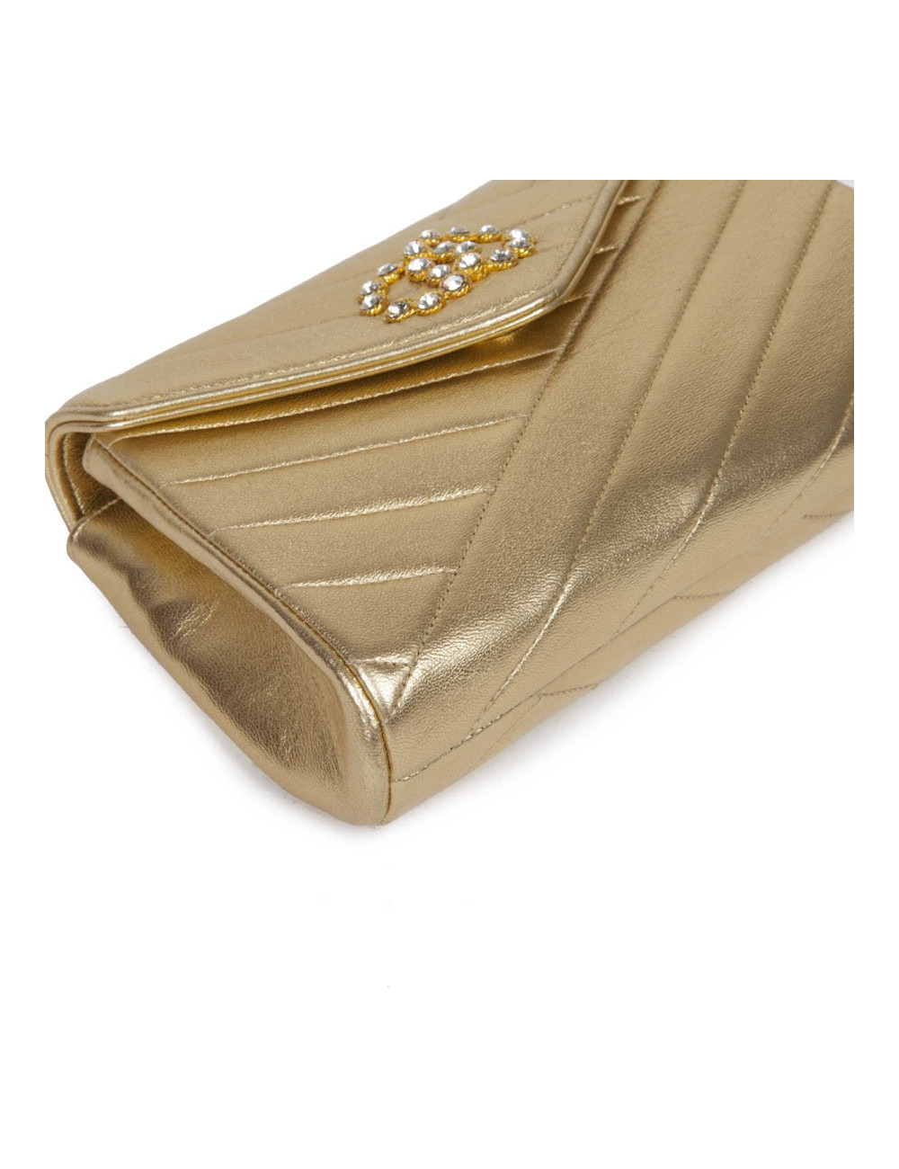 Pochette CHANEL cuir doré