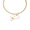 LOULOU DE LA FALAISE choker necklace in gilded metal and dove pendant in molten glass
