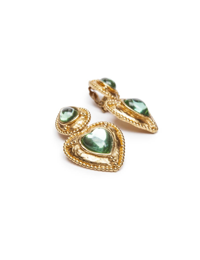 boucles d'oreille pendantes clips YSL SAINT LAURENT Vintage