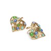 GIVENCHY leaf shaped clip-on earrings in gilt metal set with pearls and molten glass