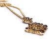 MARGUERITE DE VALOIS long necklace couture in gold plated metal and pendant in molten glass