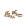 CHRISTIAN LACROIX Vintage clip-on earrings in gilded metal and Swarovski Brilliants