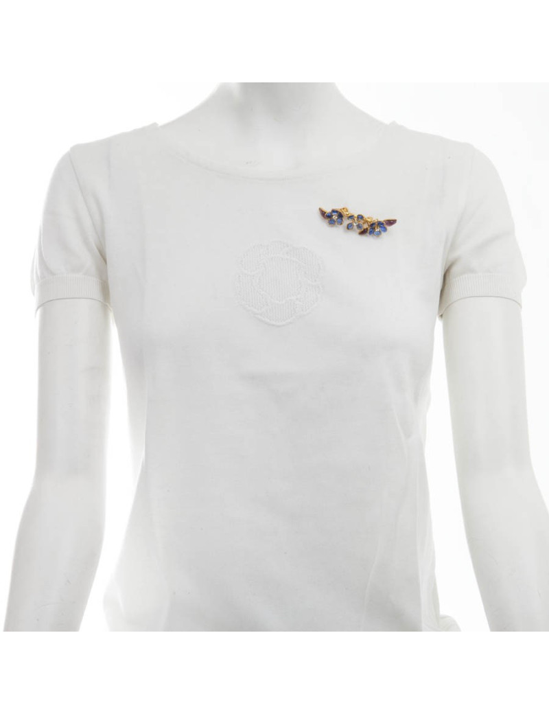 Broche SANS MARQUE fleurs bleu