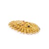 LOEWE Brooch sun shape in gilded metal and multicolored molten glass