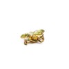 CHANEL camélia brooch in gilded metal and green molten glass