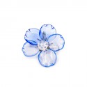 Broche pendentif fleur CHANEL dégradé de bleu 