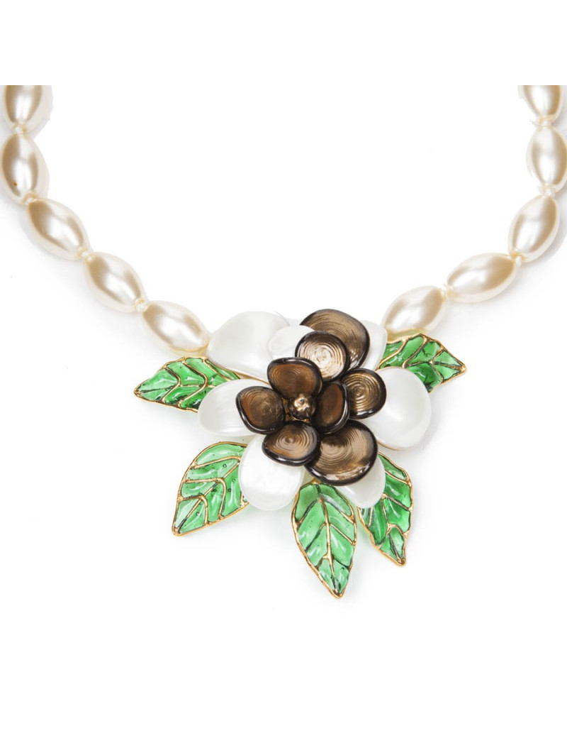 Collier CHANEL camélia bicolore