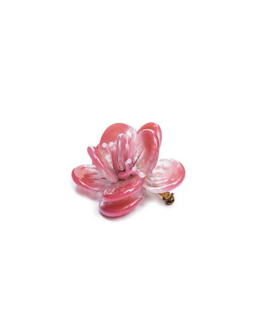 Broche CHANEL rose clair pâte de verre