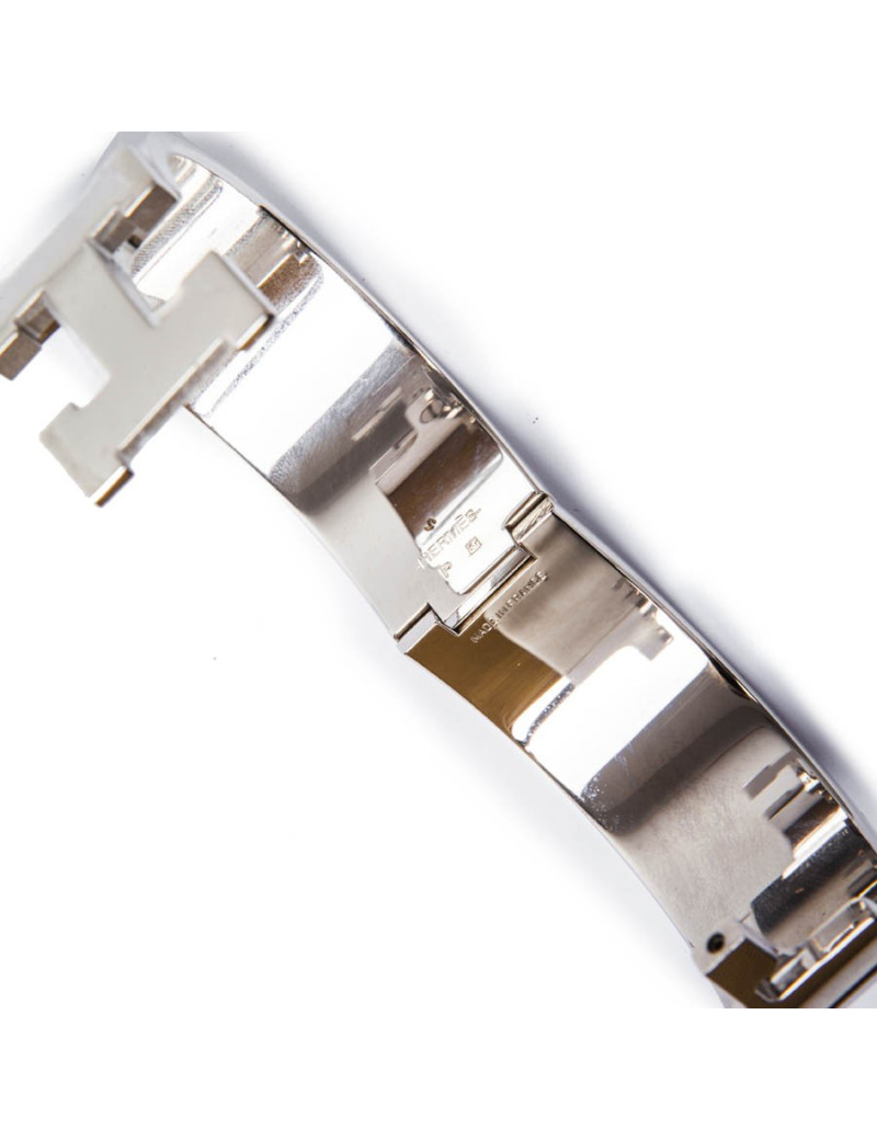 Bracelet HERMES clic clac en émail marron 