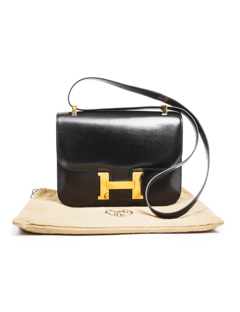 Constance HERMES cuir box noir