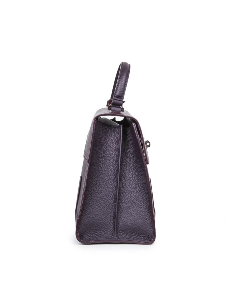 Sac 'Amandine' GRATIANNE BASCANS en cuir grainé raisin