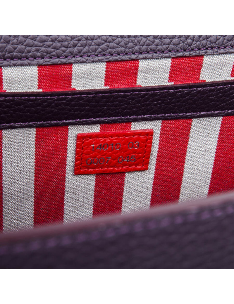 Sac 'Amandine' GRATIANNE BASCANS en cuir grainé raisin