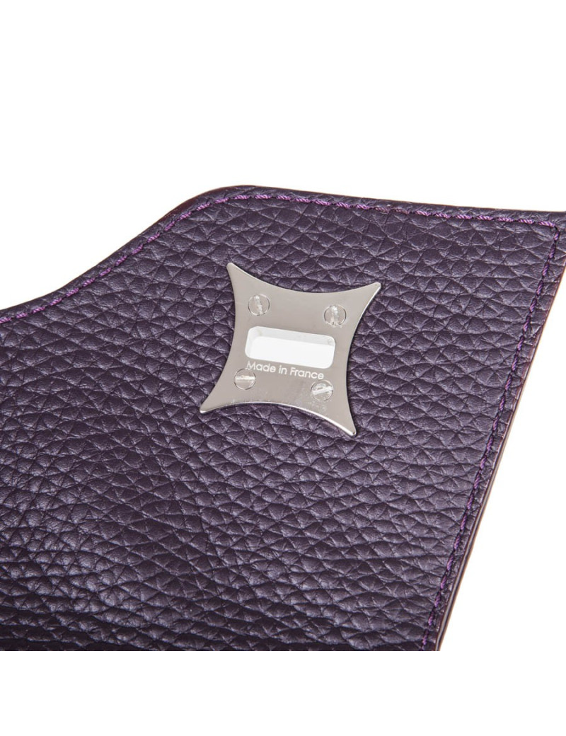 Sac 'Amandine' GRATIANNE BASCANS en cuir grainé raisin