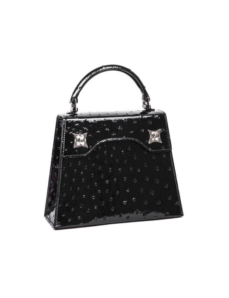 Sac 'BB Amandine' GRATIANNE BASCANS en python noir brillant