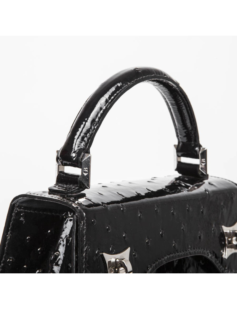 Sac 'BB Amandine' GRATIANNE BASCANS en python noir brillant