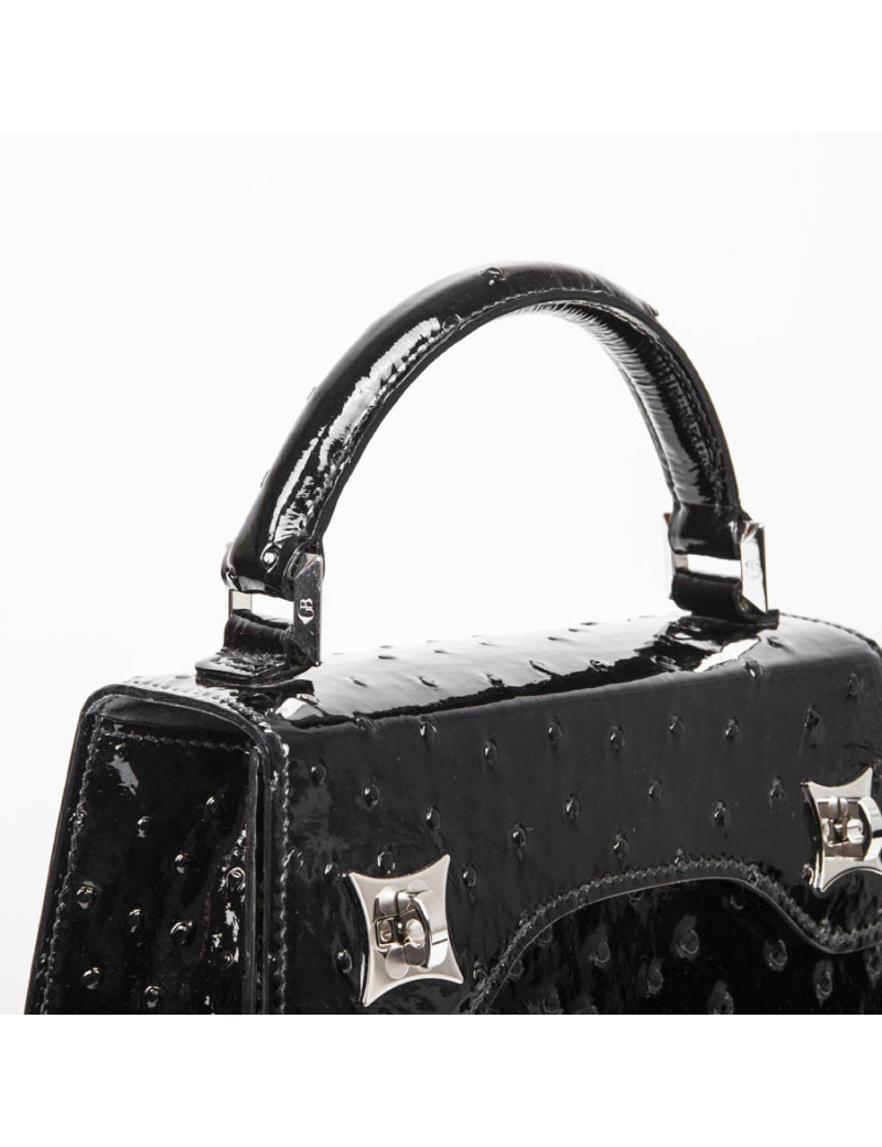 Sac 'BB Amandine' GRATIANNE BASCANS en python noir brillant