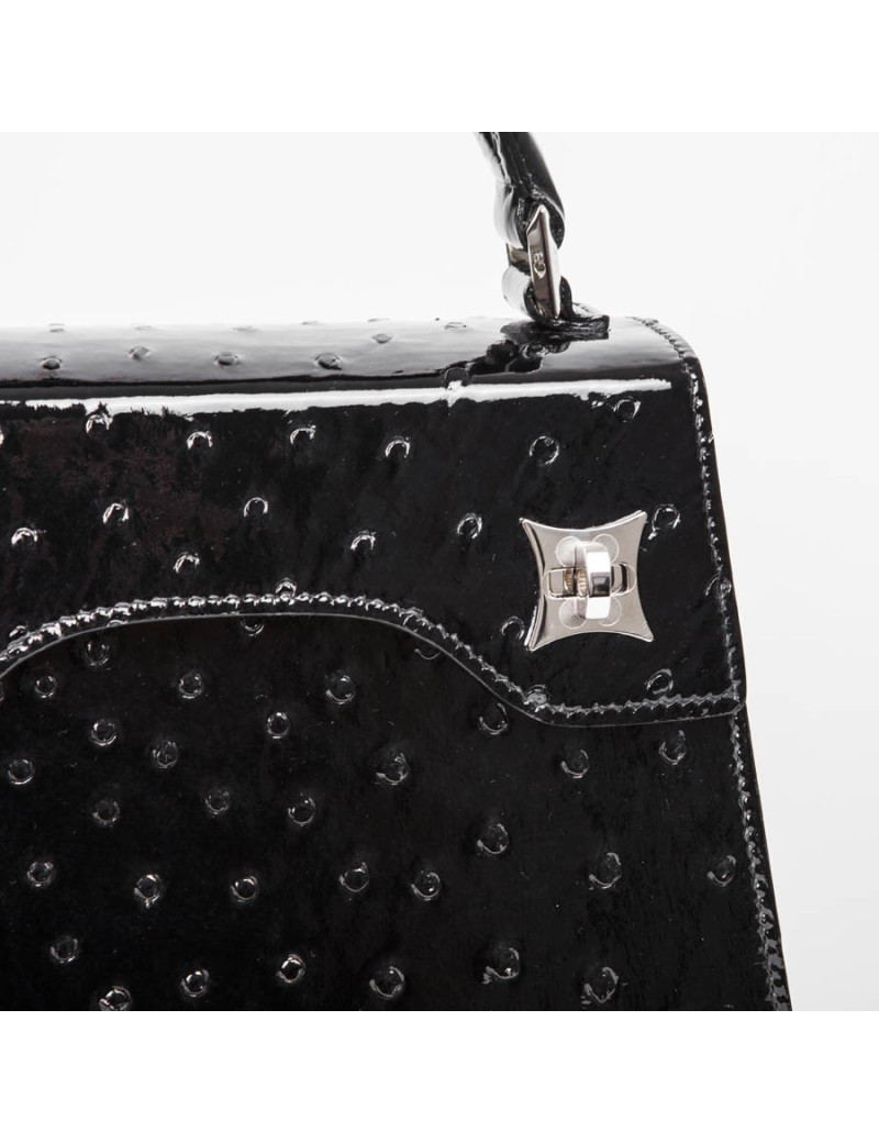Sac 'BB Amandine' GRATIANNE BASCANS en python noir brillant