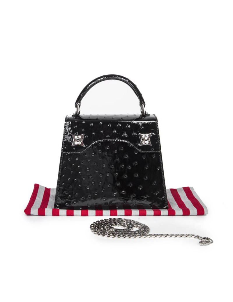 Sac 'BB Amandine' GRATIANNE BASCANS en python noir brillant