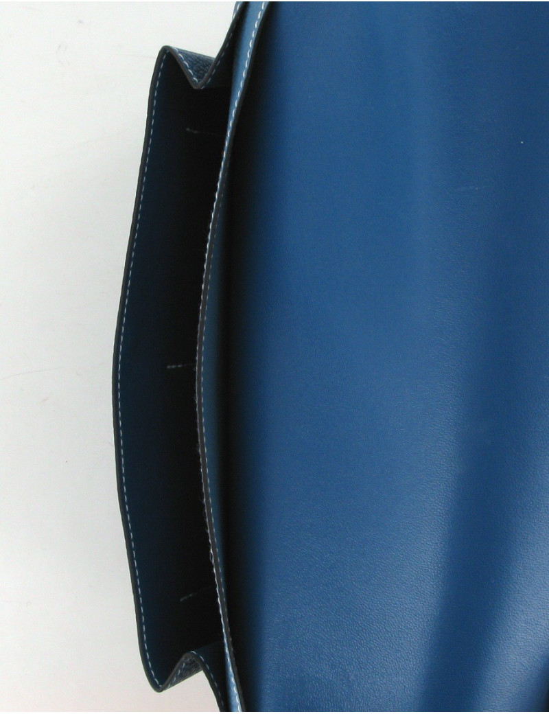 Portefeuille HERMES dogon couleur bleu de galice et bleu jean