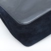 CHLOE flap bag in black patent leather and navy suede