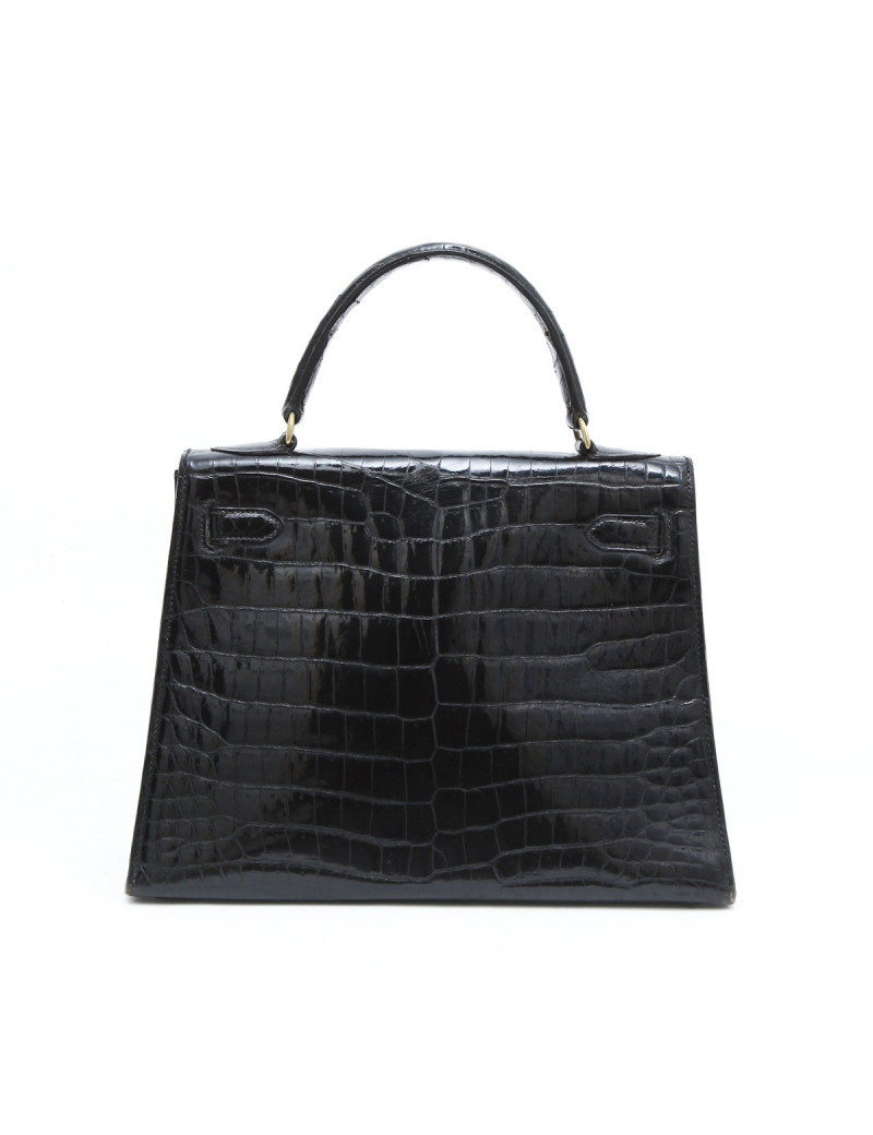 Sac Kelly 28 HERMES crocodile porosus Vintage