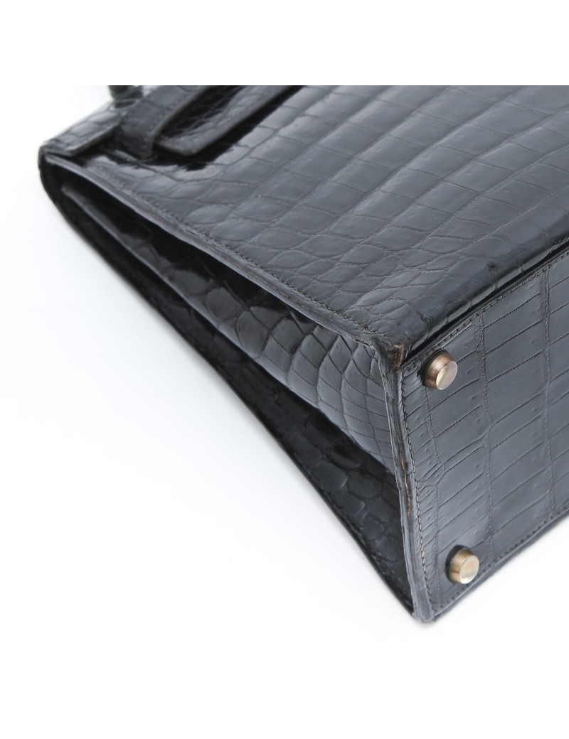 Sac Kelly 28 HERMES crocodile porosus Vintage