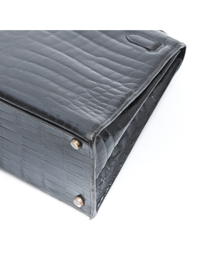 Sac Kelly 28 HERMES crocodile porosus Vintage