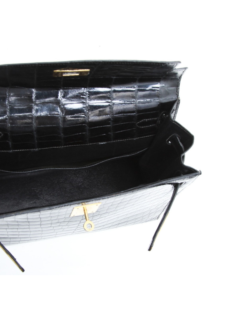 Sac Kelly 28 HERMES crocodile porosus Vintage