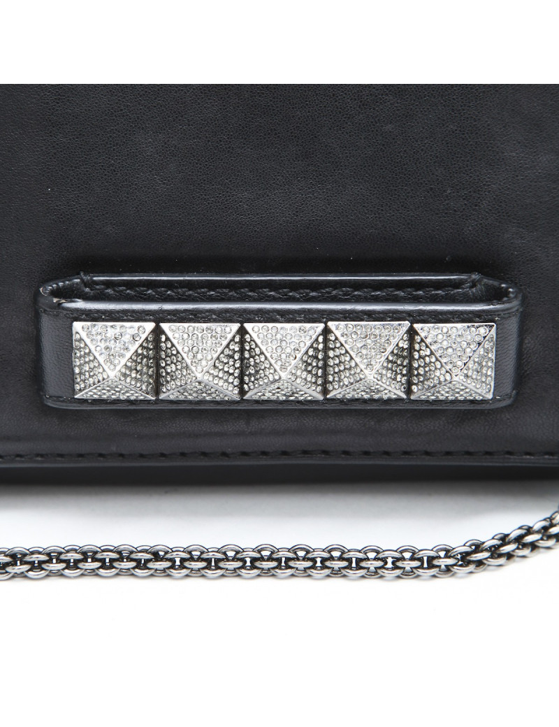 Pochette VALENTINO en cuir noir