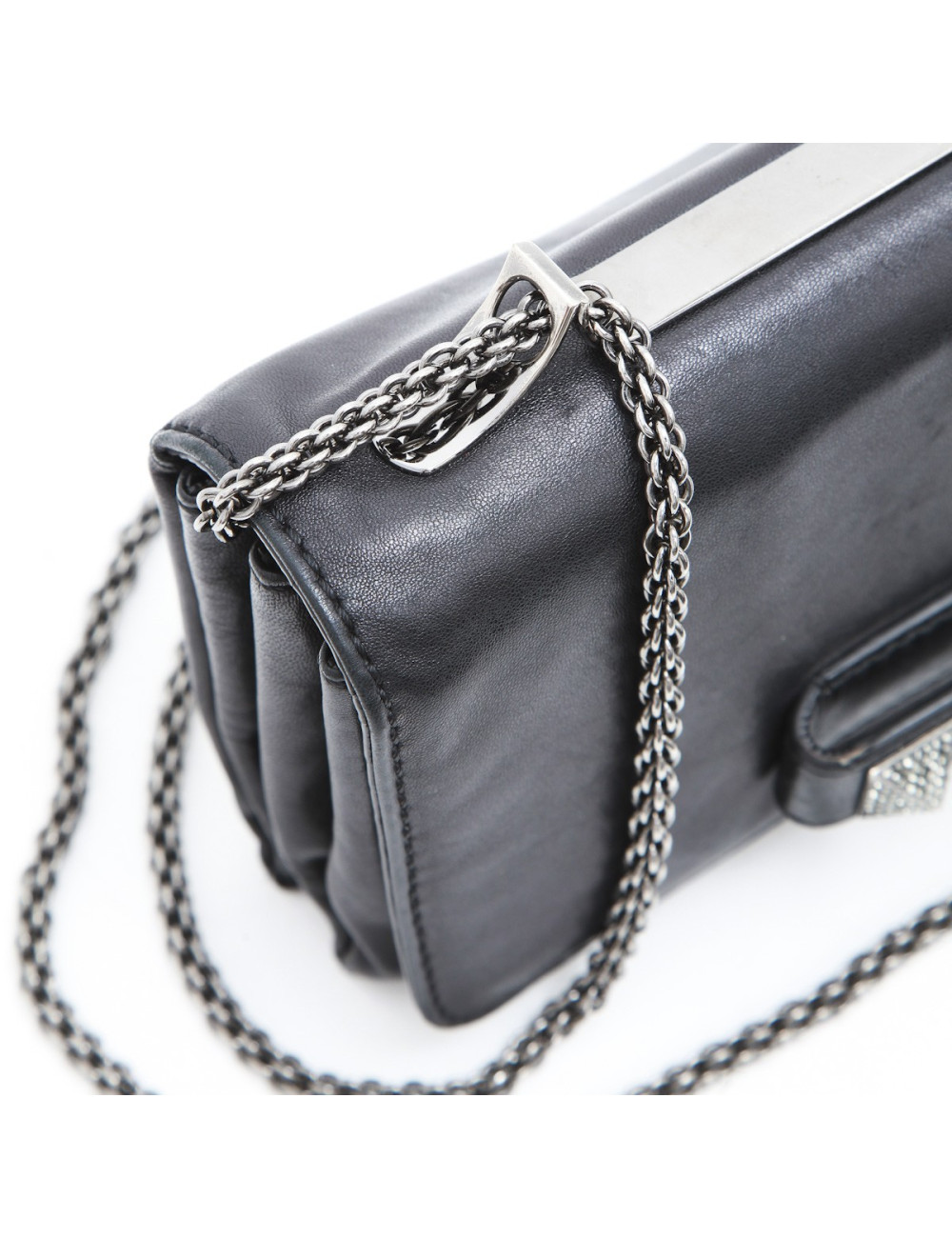 Pochette VALENTINO en cuir noir
