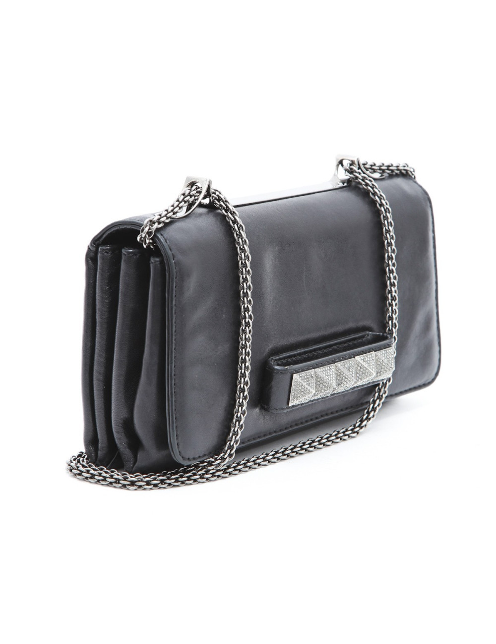 Pochette VALENTINO en cuir noir