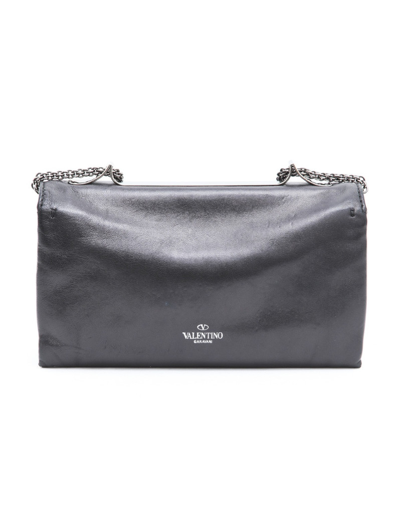 Pochette VALENTINO en cuir noir