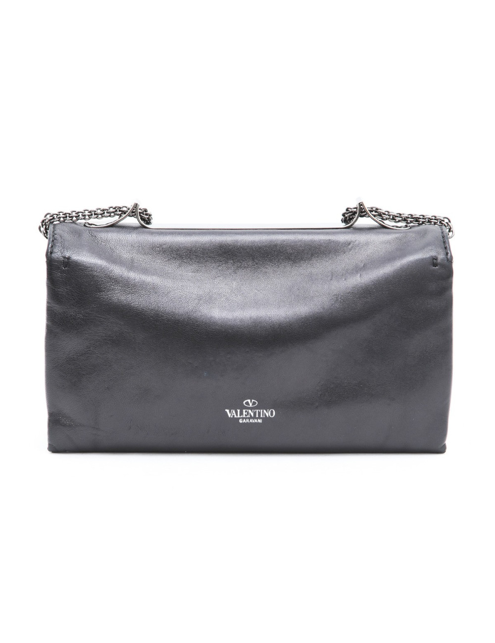 Pochette VALENTINO en cuir noir