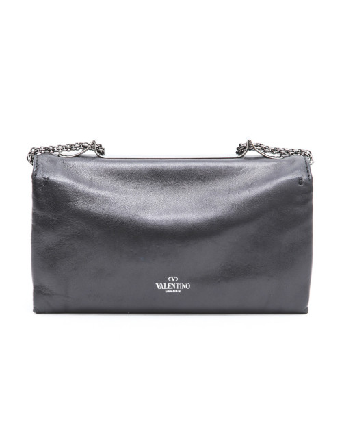 Pochette VALENTINO en cuir noir
