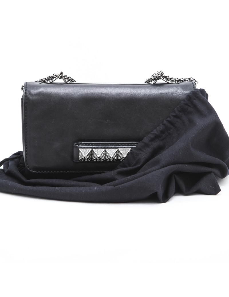 Pochette VALENTINO en cuir noir