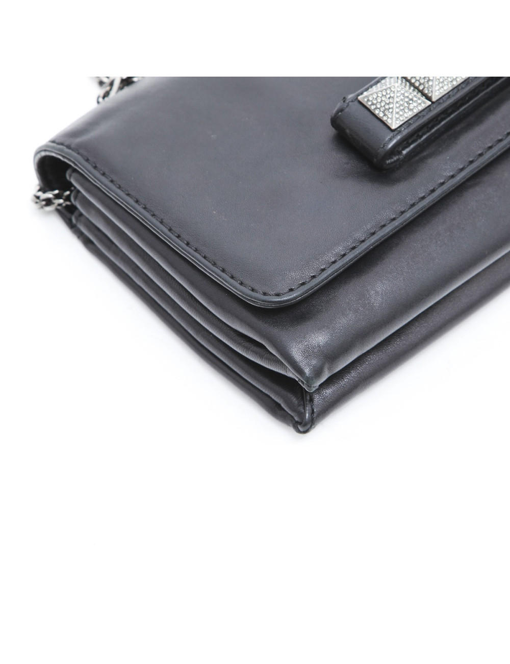 Pochette VALENTINO en cuir noir