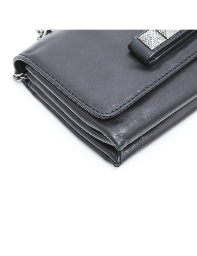 Pochette VALENTINO en cuir noir