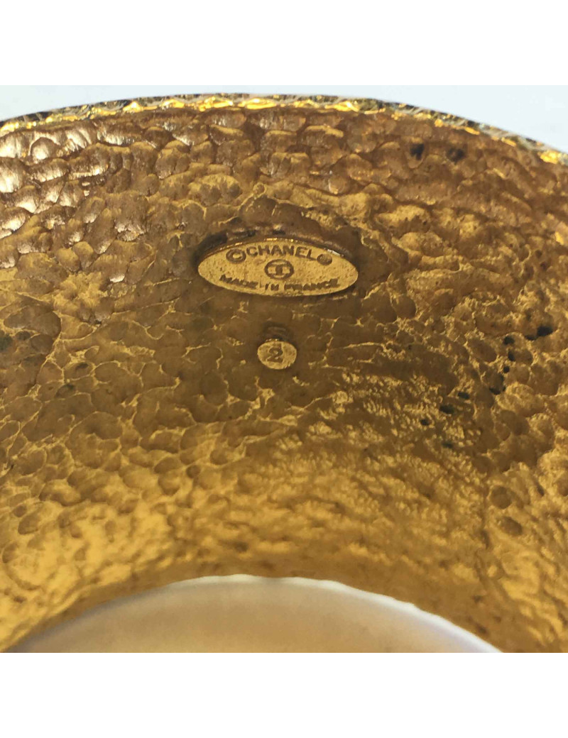 Manchette CHANEL vintage métal doré