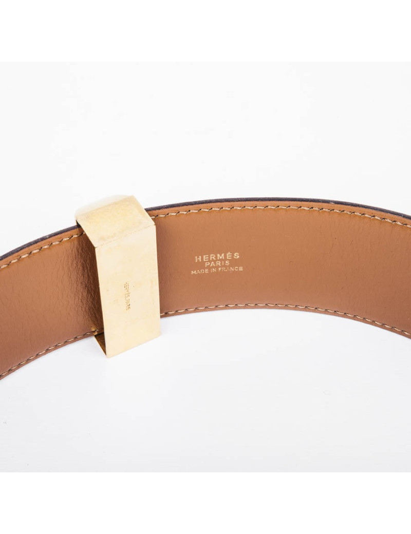 Ceinture HERMES médor bleu nuit accastillage doré