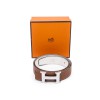 HERMES H reversible belt Size 80 in togo gold and white leather